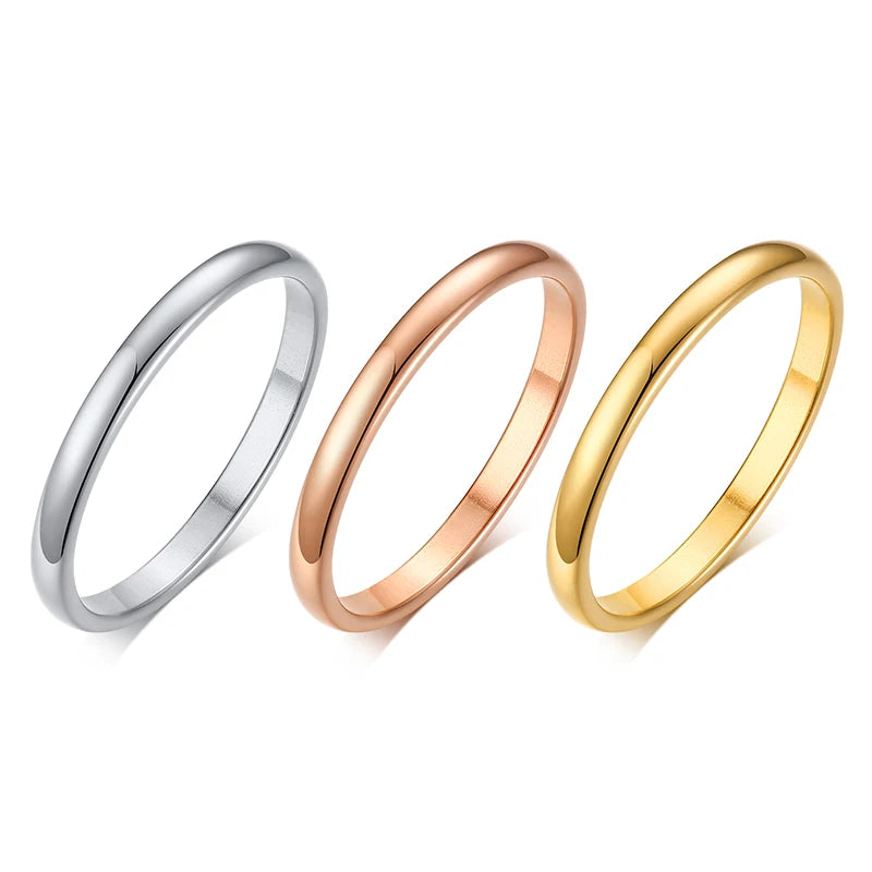 خاتم أنيق رفيع بتصميم حبل ملتوي للنساء، خاتم زفاف معدني من الفولاذ المقاوم للصدأ، خاتم أنيق وبسيط بتصميم كلاسيكي جديد للحفلات