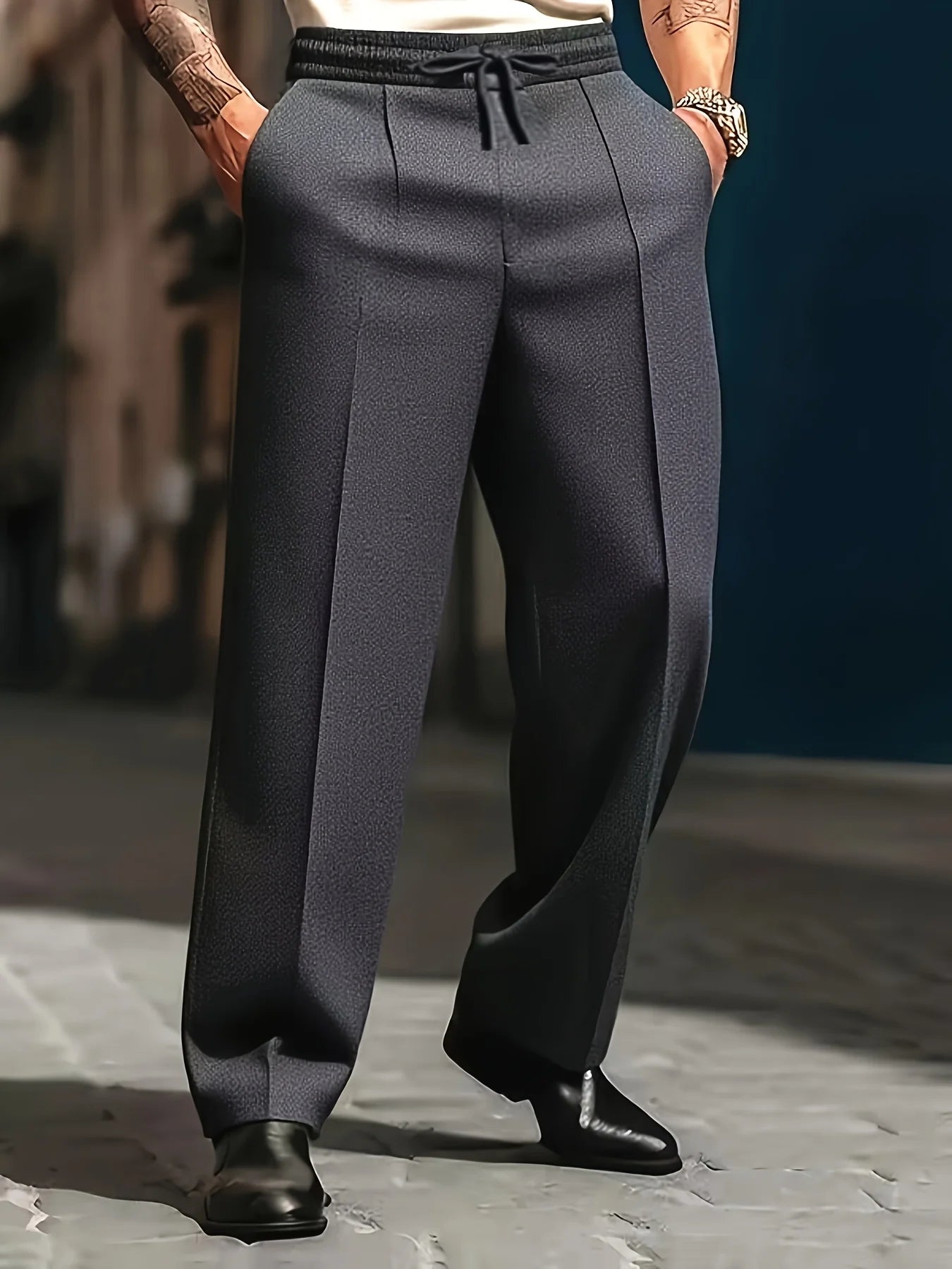 Hot selling Spring and Autumn men's fashionable casual solid color pants, loose tight rope straight leg pants