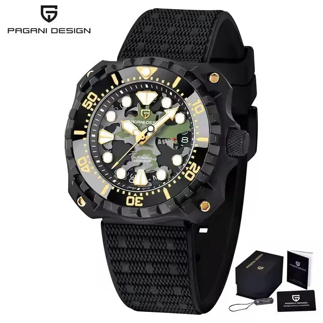 ساعة باجاني ديزاين 40 مم مجوفة للرجال بتصميم عسكري ميكانيكي من التيتانيوم للغوص والرياضة للرجال ساعات ميكانيكية أوتوماتيكية