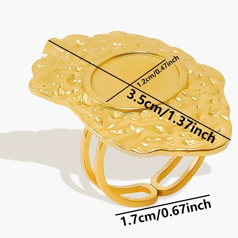 5 قطع/مجموعة خواتم من الفولاذ المقاوم للصدأ، لون ذهبي، قابلة للتعديل، مفتوحة، بتصميم عصري، مجوهرات نسائية أنيقة، لا يتغير لونها