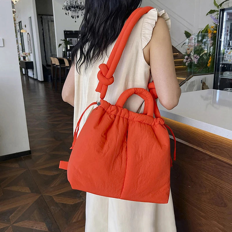 حقيبة كتف كورية جديدة مصنوعة من القماش الناعم وحقيبة كروس بودي من الداكرون وحقائب يد صغيرة للنساء وحقائب تحت الإبط وحقائب يد ومحافظ