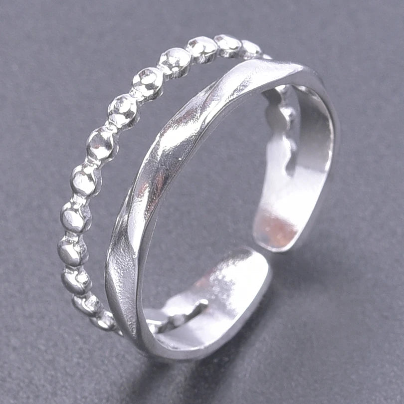 خاتم معدني عالي الجودة بتصميم غير منتظم ومجوف، مفتوح وقابل للتعديل، مصنوع من الفولاذ المقاوم للصدأ، مناسب للنساء والرجال، إكسسوارات مستوحاة من زهرة ونجمة البحر