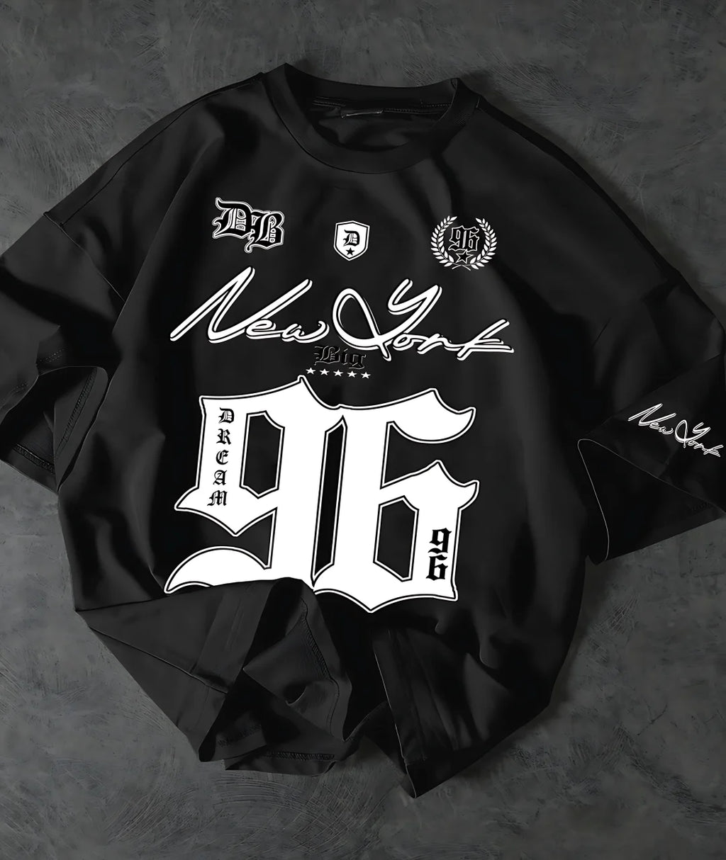 2025 New Fashionable 96 Digital Printed Jersey Breathable Round Neck T-shirt Outdoor Quick Drying Leisure Sports Top