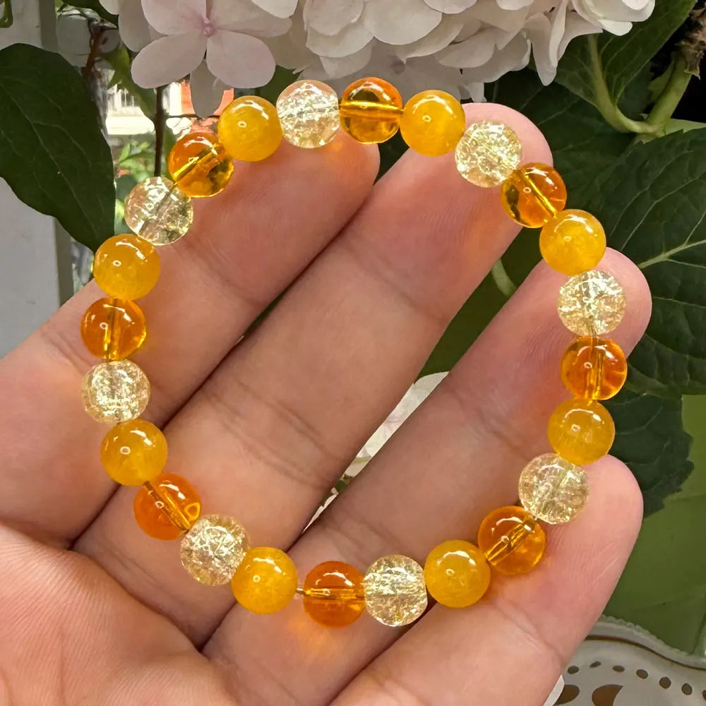 سوار من الخرز الحجري الطبيعي على الطراز البوهيمي، يجذب الثروة، يرمز إلى المال والوفرة والازدهار