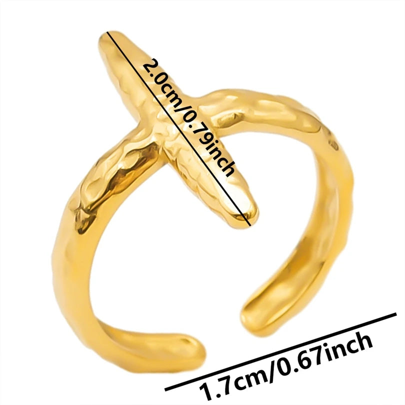 6 قطع/مجموعة خواتم أنيقة مطلية بالذهب الحقيقي من الفولاذ المقاوم للصدأ على شكل زهرة وقلب وحب وصليب خواتم مجوهرات للنساء والرجال إكسسوارات ساحرة