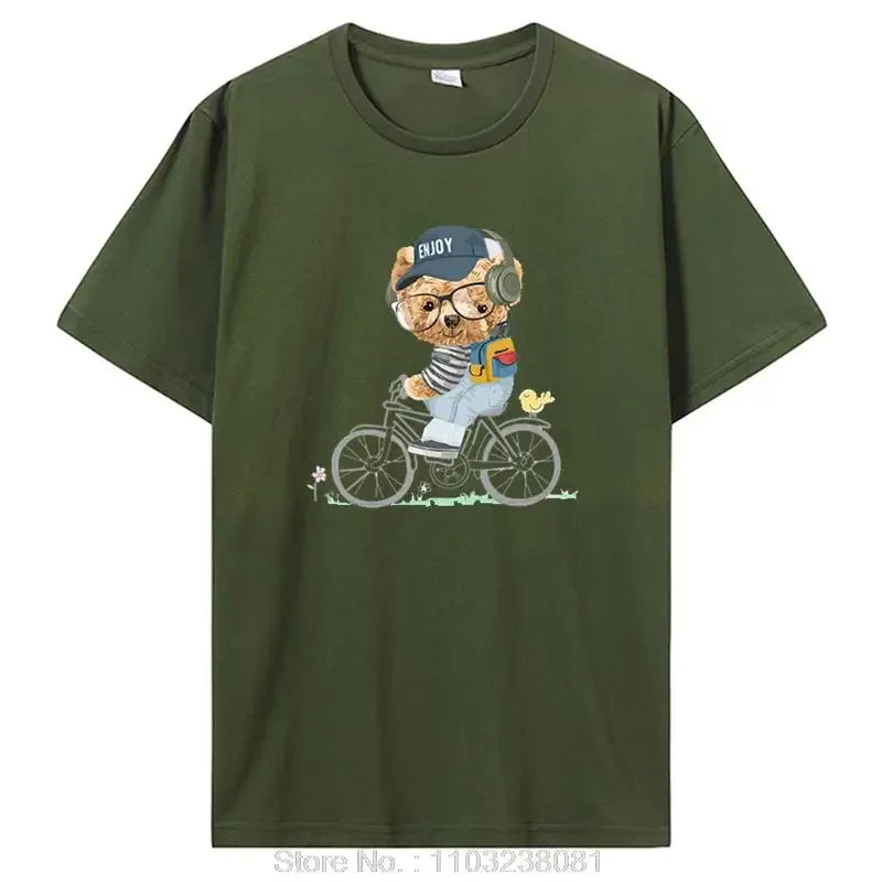 تي شيرت رجالي مضحك على شكل دب غولف للبيع الساخن، تي شيرت صيفي كاجوال من القطن، ملابس للجنسين، تي شيرت رجالي، ملابس الشارع، هاراجوكو