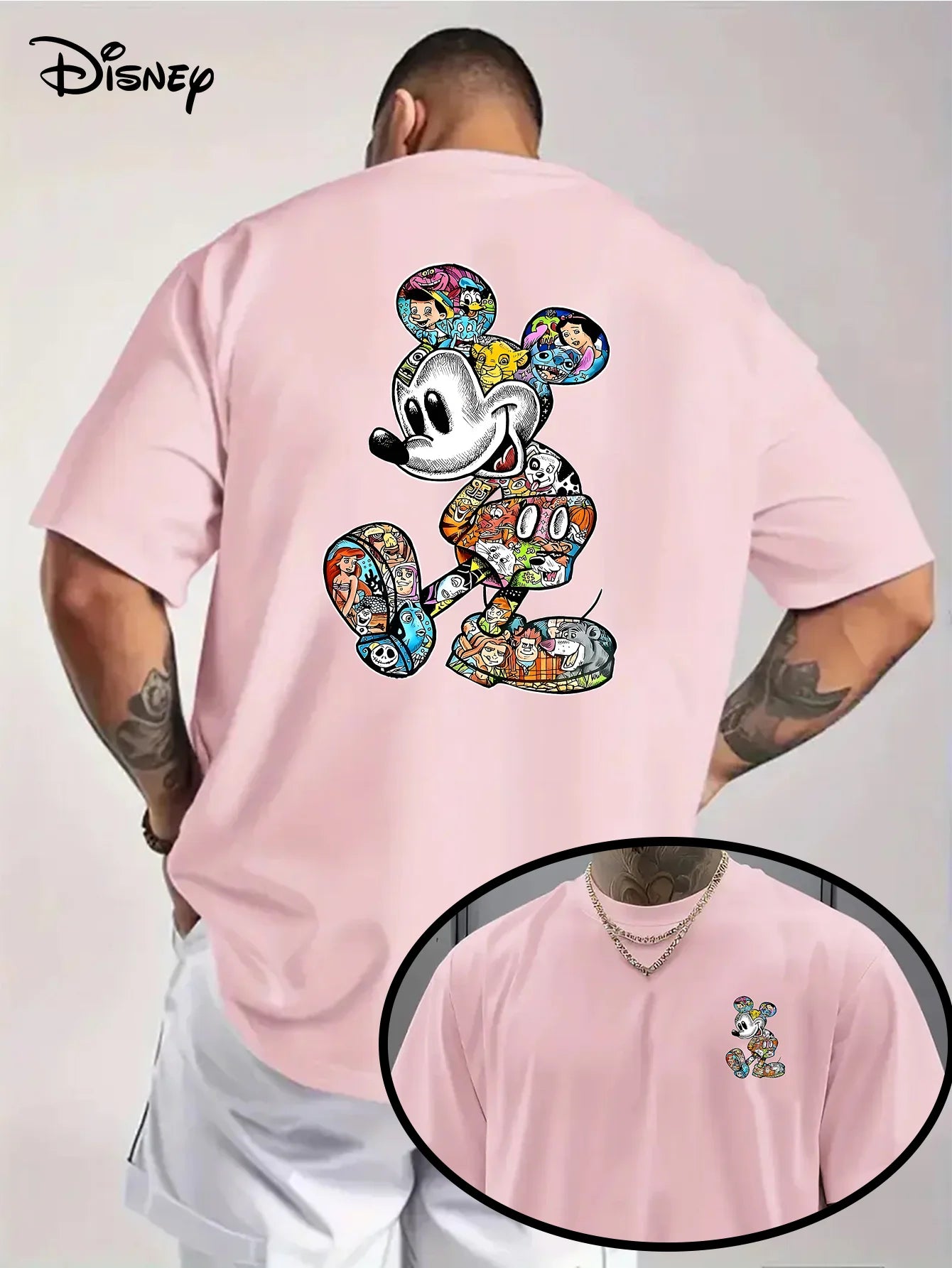 تيشيرت عصري رجالي ونسائي من ديزني ميكي ماوس، مصنوع من القطن، مناسب للارتداء اليومي، للجنسين، ملابس صيفية فضفاضة بأكمام قصيرة تسمح بمرور الهواء.
