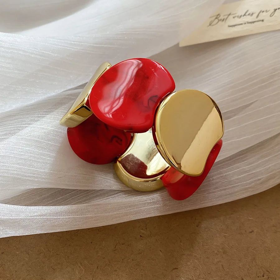 أساور من الراتنج بحبل مطاطي دائري متعدد الأنماط للنساء أساور أكريليك عتيقة ملطخة مجوهرات حفلات شخصية K1