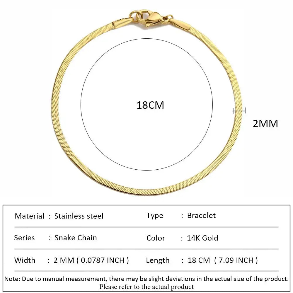 أساور سلسلة الثعبان الكلاسيكية من SUNIBI للنساء، تصميم عصري وأنيق، مصنوعة من الفولاذ المقاوم للصدأ، سوار سلسلة كوبية، هدية مثالية للمرأة العصرية، مجوهرات