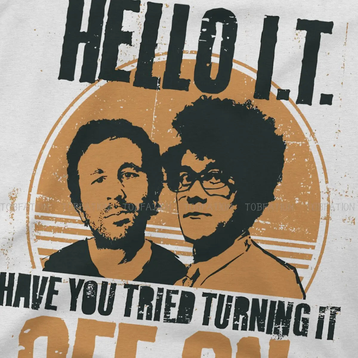 تي شيرت رجالي جرافيكي من The It Crowd بعنوان "هل حاولت إيقاف تشغيله مرة أخرى" - تي شيرت صيفي عتيق من القطن بتصميم Harajuku