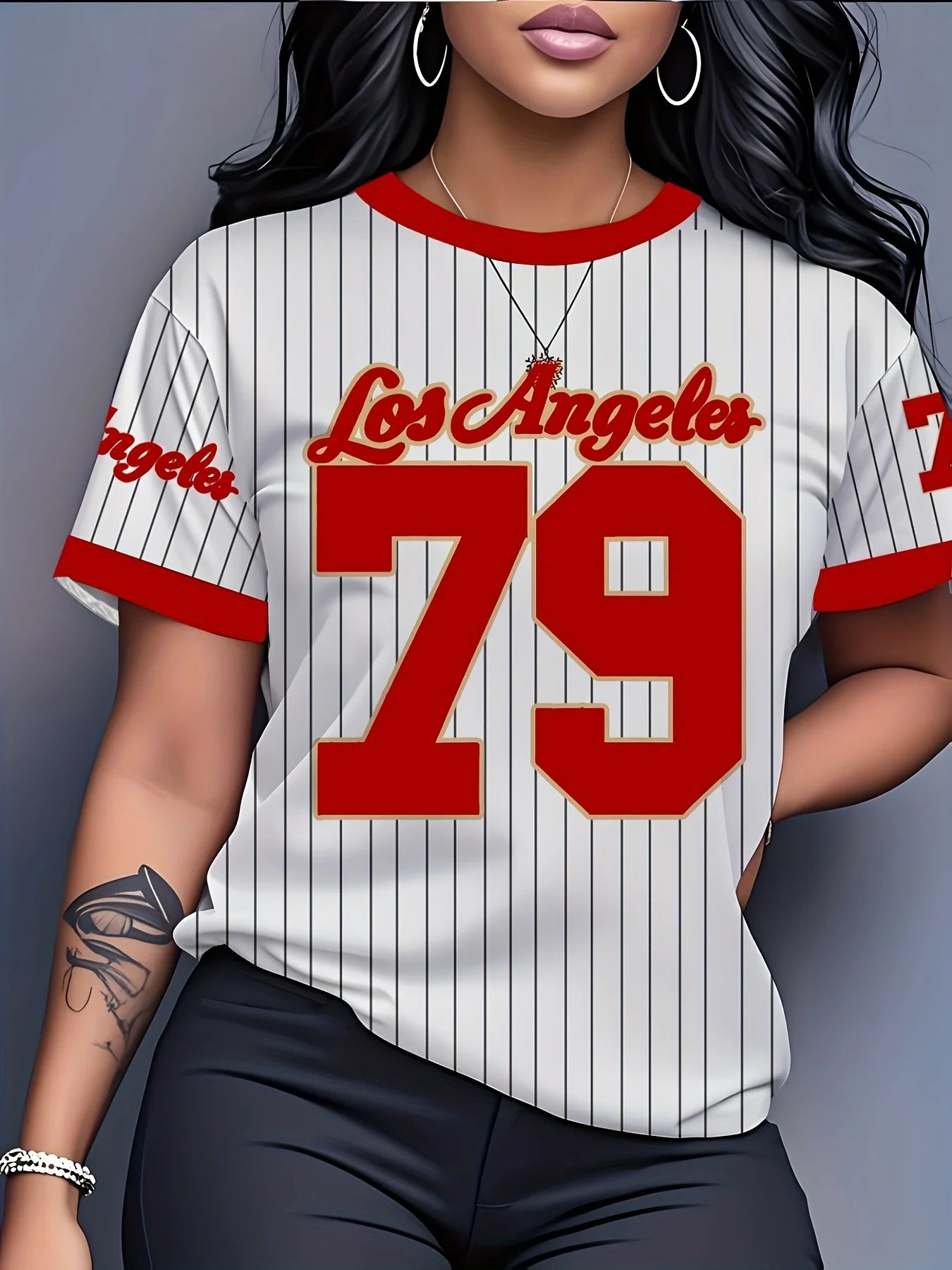 ملابس تدريب شاطئية للرجال والنساء من Los Angeles 79، طباعة ثلاثية الأبعاد، تي شيرت صيفي فضفاض بأكمام قصيرة وياقة مستديرة، مقاس كبير