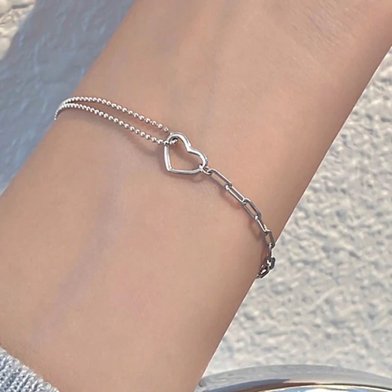 سوار PANJBJ من الفضة الإسترلينية عيار 925 عالي الجودة للنساء مصنوع من خرز الحب الكوري مجوهرات حلوة هدية شحن مباشر