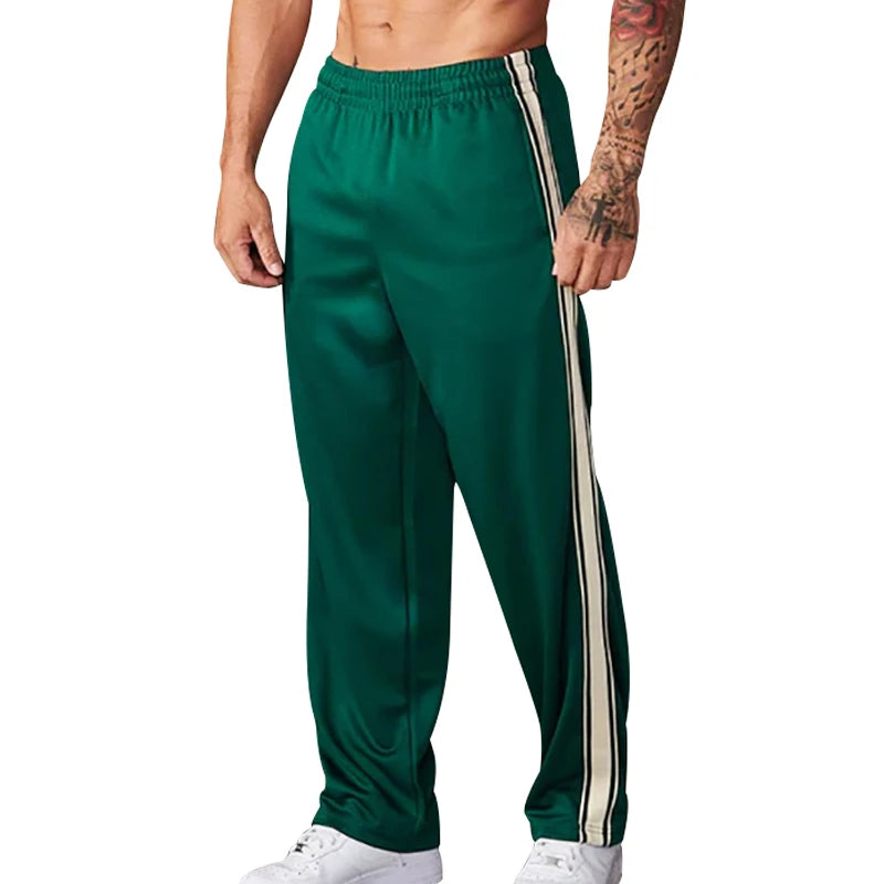 2024 Spring And Autumn New Men's Sports Pants American Style Striped Loose Straight Leg Casual Running Training Wear Men's Pants