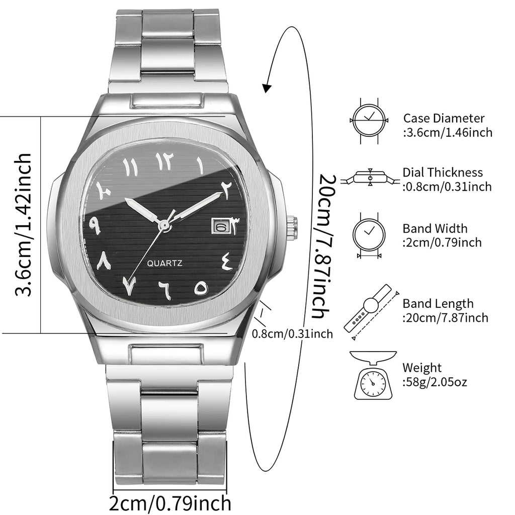 1/2/4PCS Luxury Men Business Watches Fashion Square Dial Quartz Wristwatch For Man Clock With Calendar Reloj Hombre (WithoutBox)