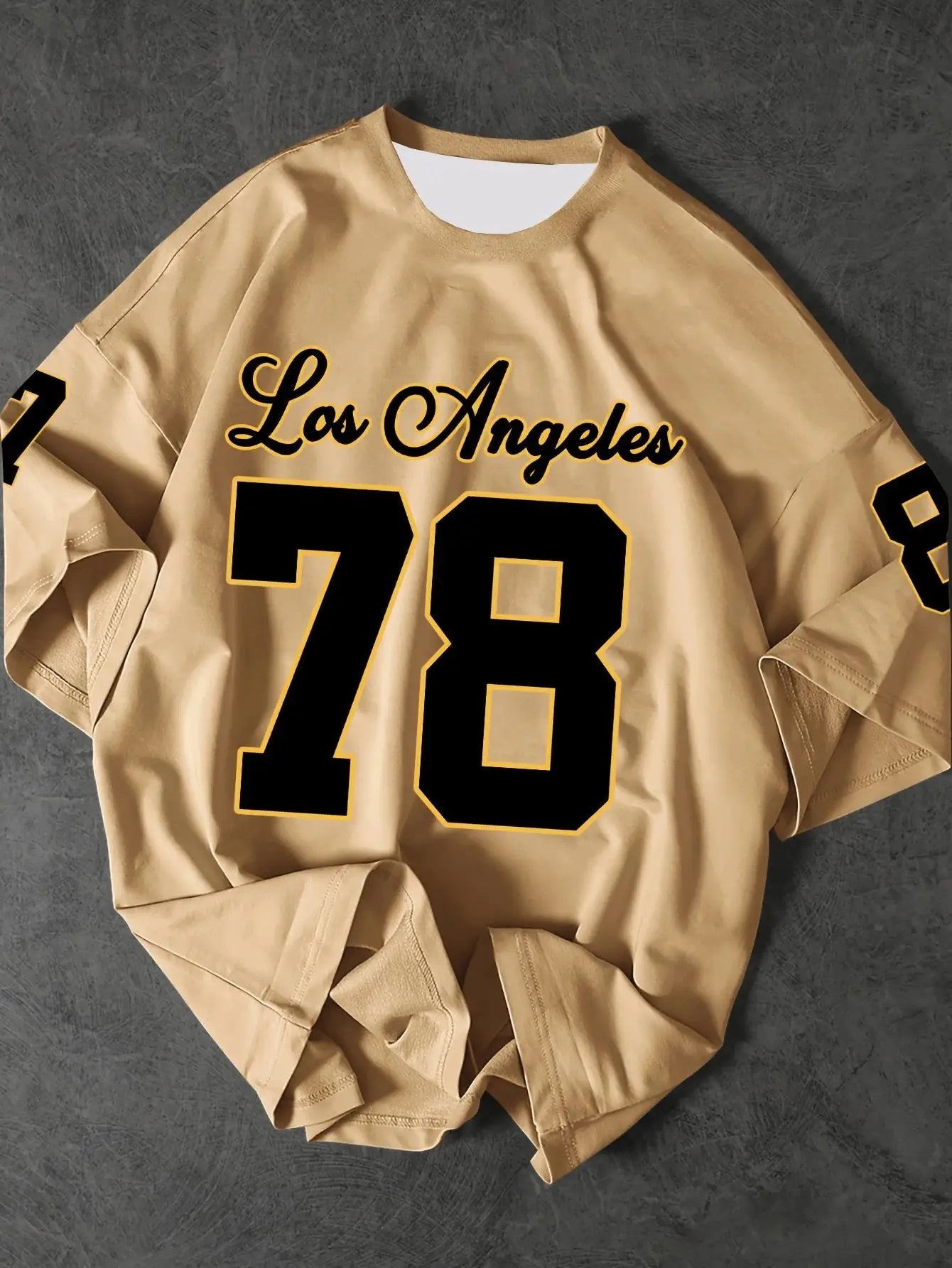 تيشيرت رجالي جديد لصيف 2025، تيشيرت رياضي مطبوع عليه رقم 78 لفريق لوس أنجلوس، بتصميم كلاسيكي وعصري.