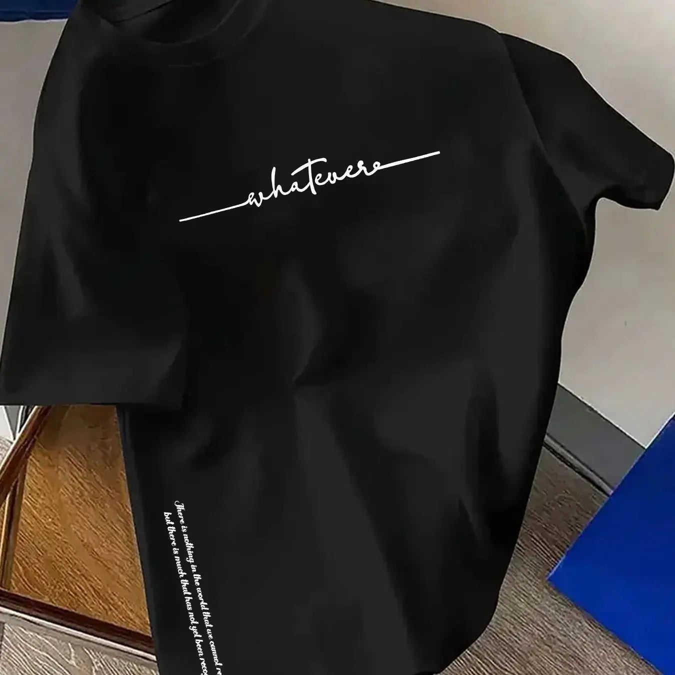 تيشيرت رجالي صيفي قطني 100%، عصري، كاجوال، رياضي، فضفاض، مقاسات كبيرة، مطبوع عليه حروف بسيطة، بياقة دائرية وأكمام قصيرة