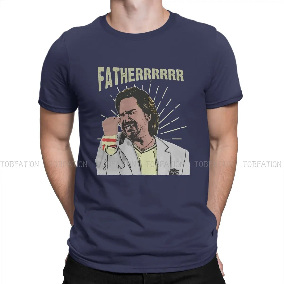 تي شيرت دوغلاس رينهولم الأب من The It Crowd للرجال، تي شيرت فضفاض من القطن للرجال