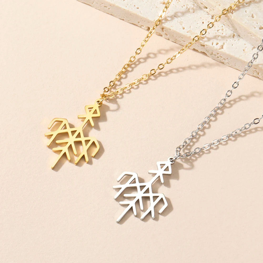 قلادة رمز دوابارا واردرونا، قلادة من رونية الفايكنج النوردي، تميمة حماية، مجوهرات من الفولاذ المقاوم للصدأ