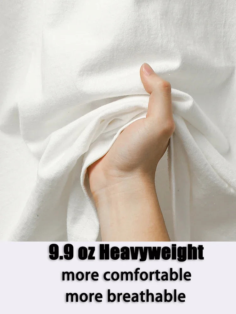 تيشيرت رجالي بأكمام طويلة من دوكين، وزن 280 غرام، مصنوع من القطن الخالص 100%، بقصة واسعة ولون سادة، ملابس رجالية.