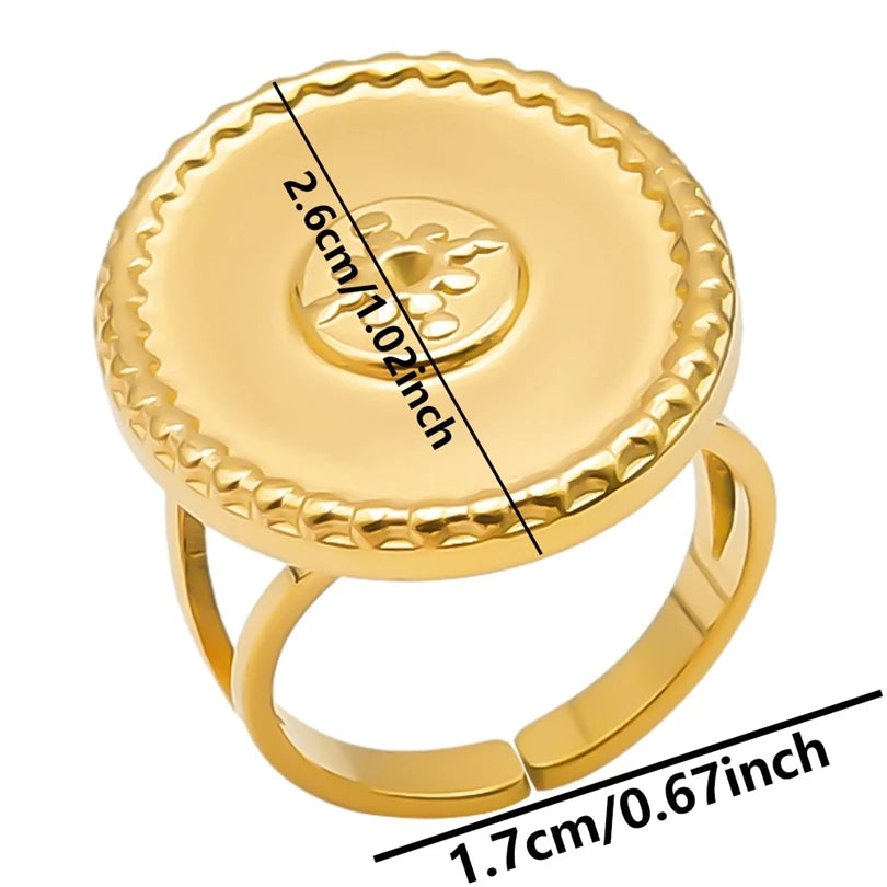 خمس قطع من حلقات قابلة للتعديل مطلية بالذهب ومصنوعة من الفولاذ المقاوم للصدأ، مثالية للنساء، هدية رائعة للفتيات، لا يتغير لونها أبداً.