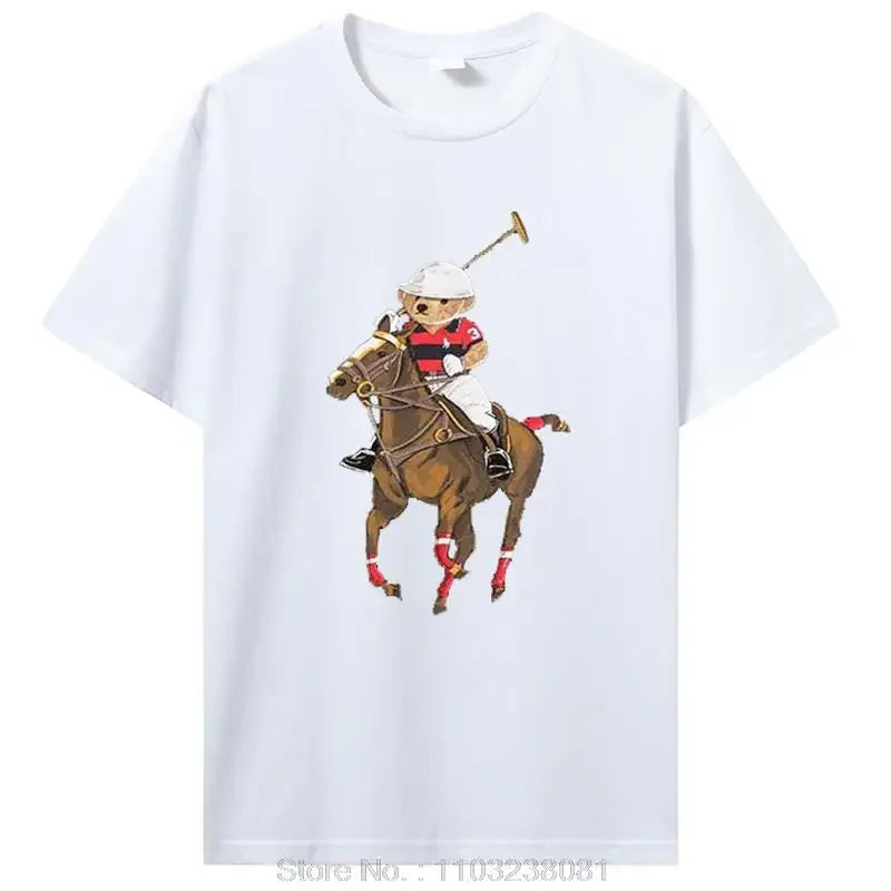 تي شيرت رجالي مضحك على شكل دب غولف للبيع الساخن، تي شيرت صيفي كاجوال من القطن، ملابس للجنسين، تي شيرت رجالي، ملابس الشارع، هاراجوكو