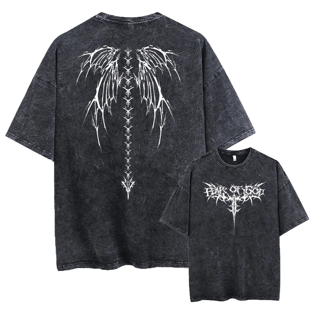 تيشيرتات مطبوعة كبيرة الحجم للرجال، تيشيرتات رياضية كلاسيكية ثقيلة الوزن من القطن، تيشيرتات فضفاضة مغسولة بحمض، تيشيرتات عصرية للجنسين