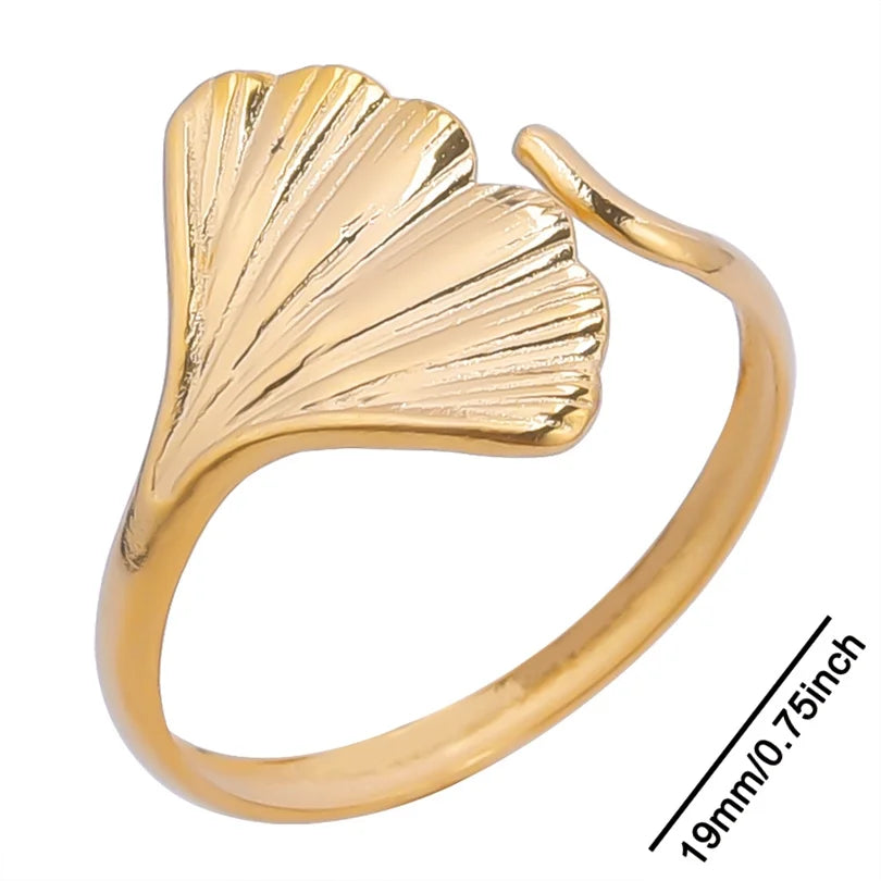 خواتم أنيقة مطلية بالذهب من الفولاذ المقاوم للصدأ، 6 قطع/مجموعة، بتصميمات زهور ونجوم وأوراق شجر وحب وثعبان، خواتم مجردة، مجوهرات نسائية بالجملة