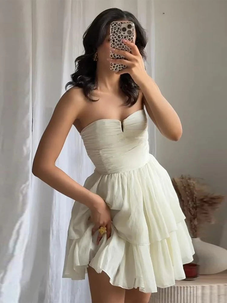 Solid Summer Off-shoulder Party Dresses For Women Elegant Solid Sleeveless Zipper Female Short Dress Casual Beach Lady Vestidos