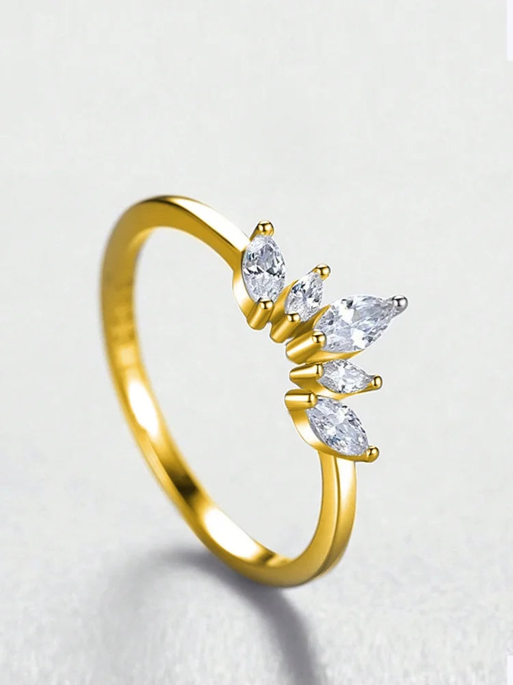 خاتم فضة إسترليني عيار 925 بتصميم كلاسيكي بسيط مرصع بتاج من الزركون، خاتم فاخر عالي الجودة للنساء، مناسب للخطوبة والزفاف