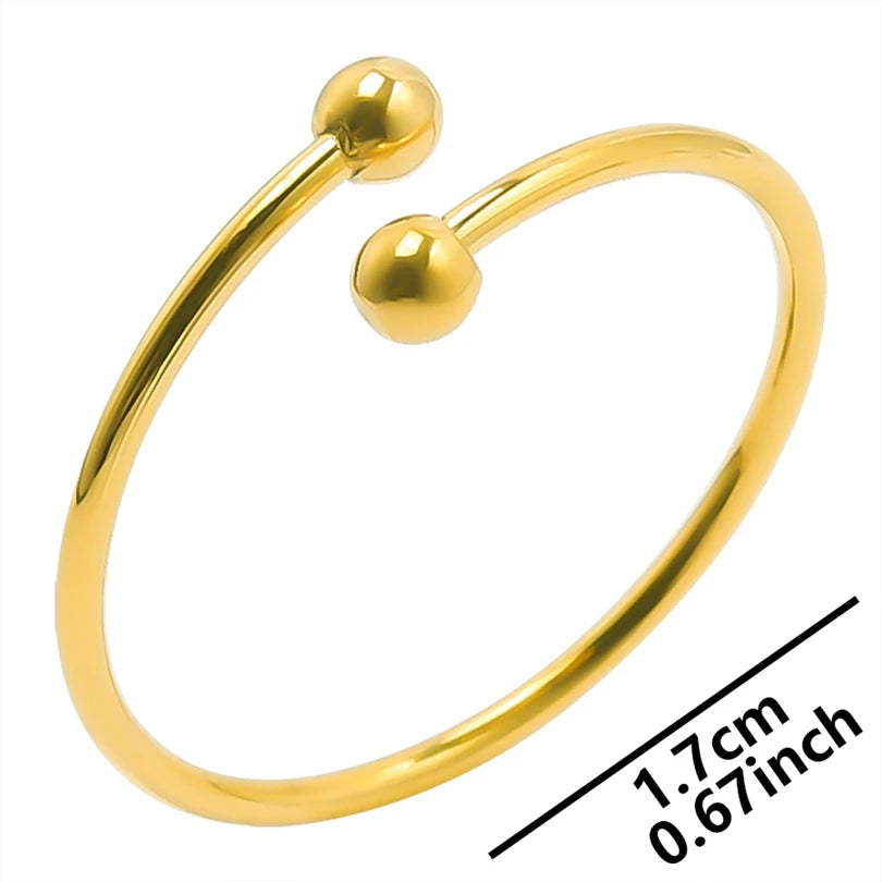 خواتم أنيقة مطلية بالذهب من الفولاذ المقاوم للصدأ، 6 قطع/مجموعة، بتصميمات زهور ونجوم وأوراق شجر وحب وثعبان، خواتم مجردة، مجوهرات نسائية بالجملة