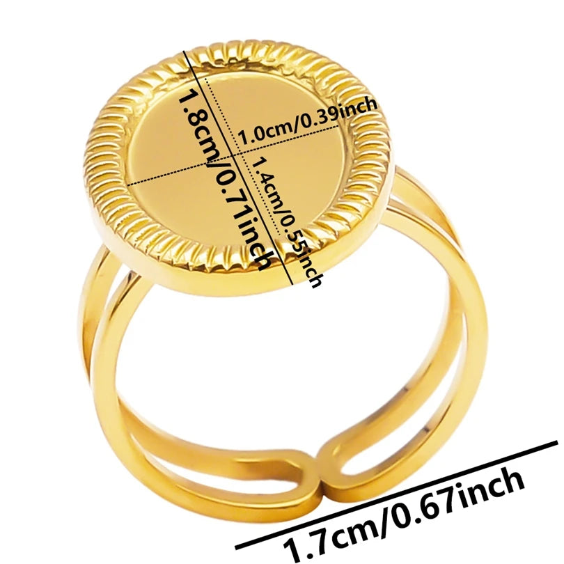 خمس قطع من حلقات قابلة للتعديل مطلية بالذهب ومصنوعة من الفولاذ المقاوم للصدأ، مثالية للنساء، هدية رائعة للفتيات، لا يتغير لونها أبداً.