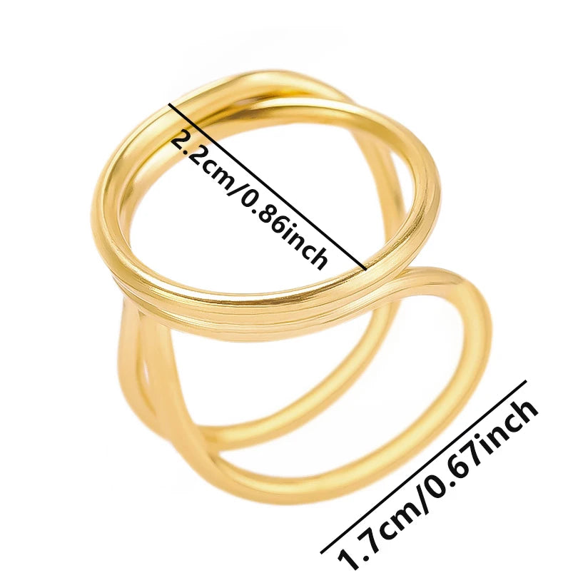 6 قطع/مجموعة خواتم أنيقة مطلية بالذهب الحقيقي من الفولاذ المقاوم للصدأ على شكل زهرة وقلب وحب وصليب خواتم مجوهرات للنساء والرجال إكسسوارات ساحرة