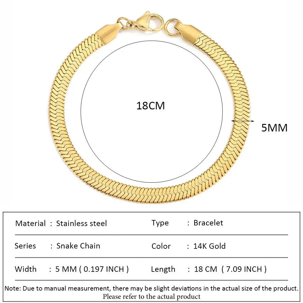 أساور سلسلة الثعبان الكلاسيكية من SUNIBI للنساء، تصميم عصري وأنيق، مصنوعة من الفولاذ المقاوم للصدأ، سوار سلسلة كوبية، هدية مثالية للمرأة العصرية، مجوهرات