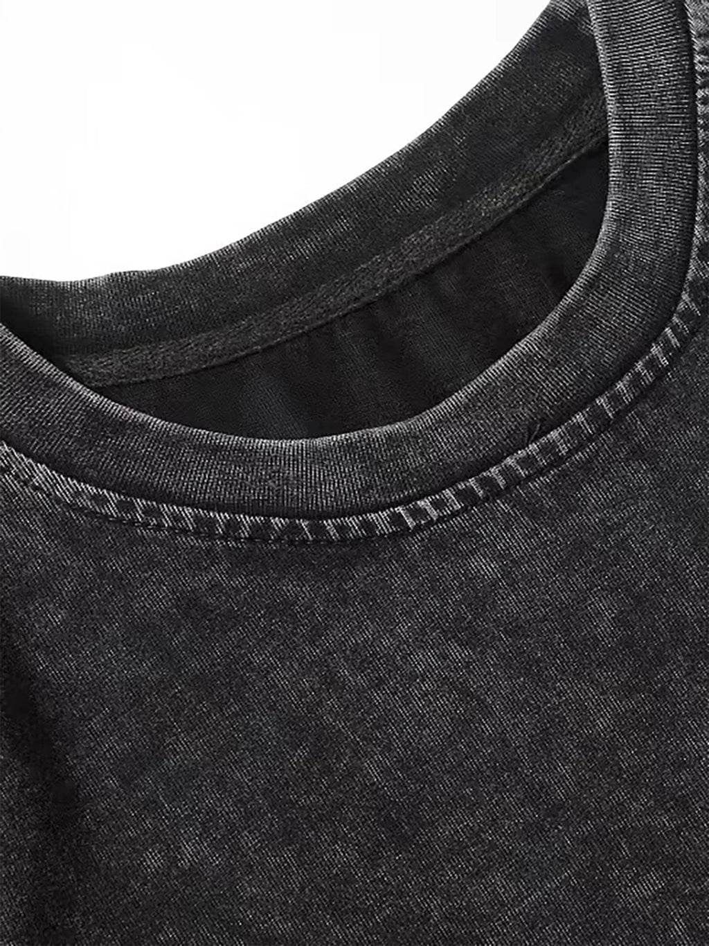 The "fear and Hunger" Impression Skull and Bone Vintage Cotton Shirt Washes Men and Women, All-season Casual Wear