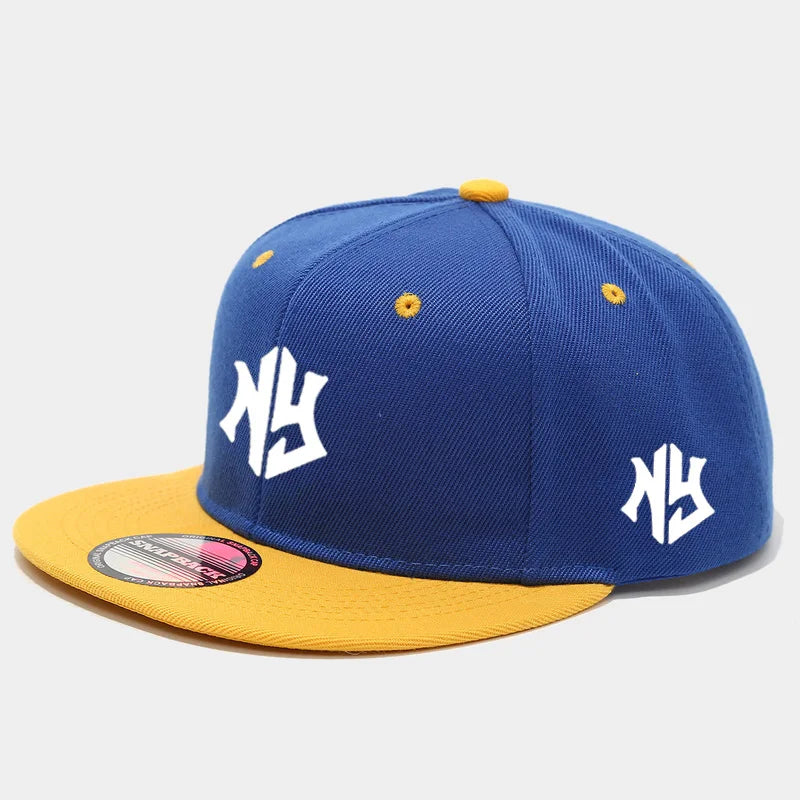 قبعة بيسبول Snapback قابلة للتعديل للجنسين، حافة مسطحة وقبعة هيب هوب متعددة الألوان، مناسبة لكل من الرجال والنساء