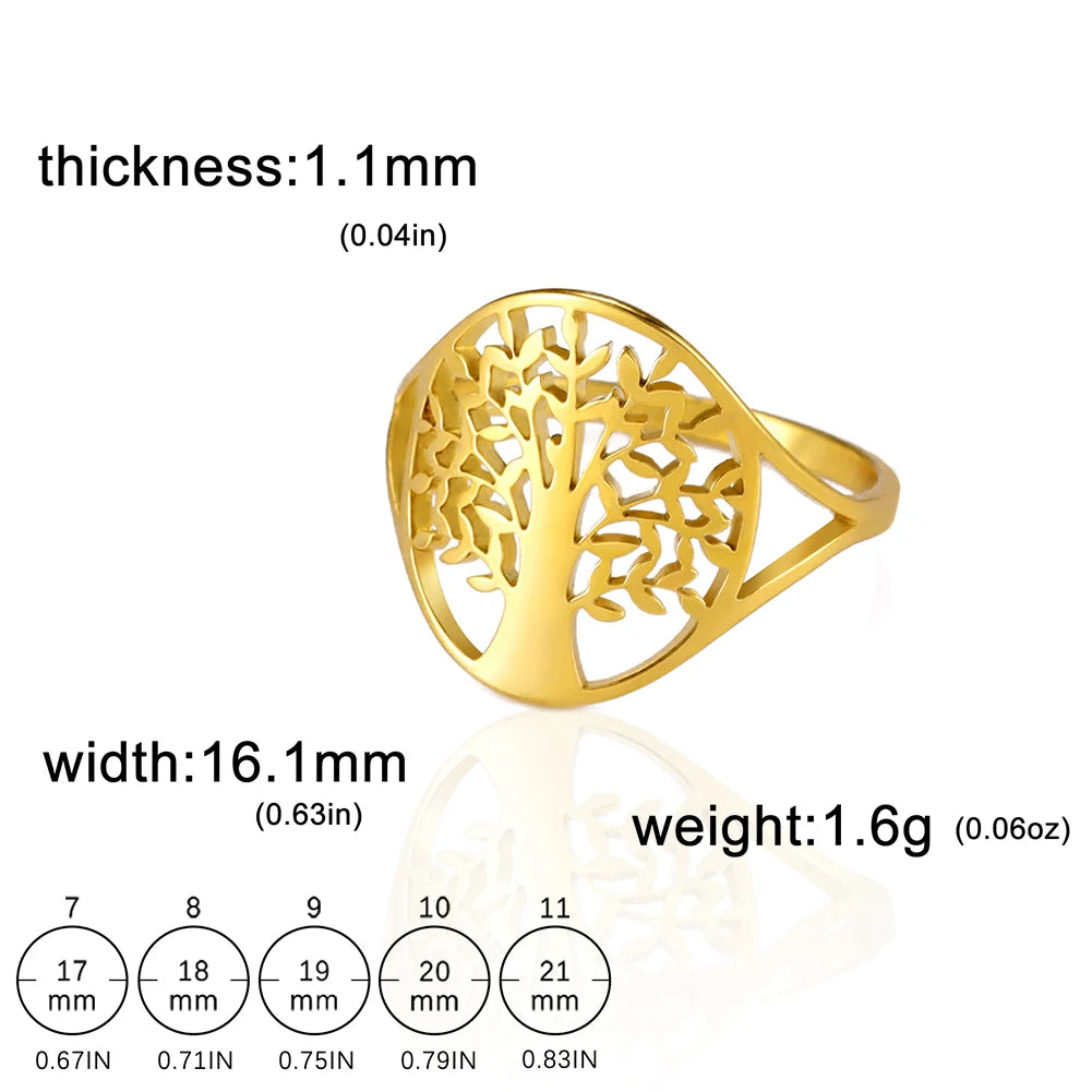 خاتم لاكتون بتصميم شجرة الحياة، مصنوع من الفولاذ المقاوم للصدأ، بلون فضي، مناسب للرجال والنساء، جديد في عالم المجوهرات، هدية مثالية للأزواج في حفلات الزفاف
