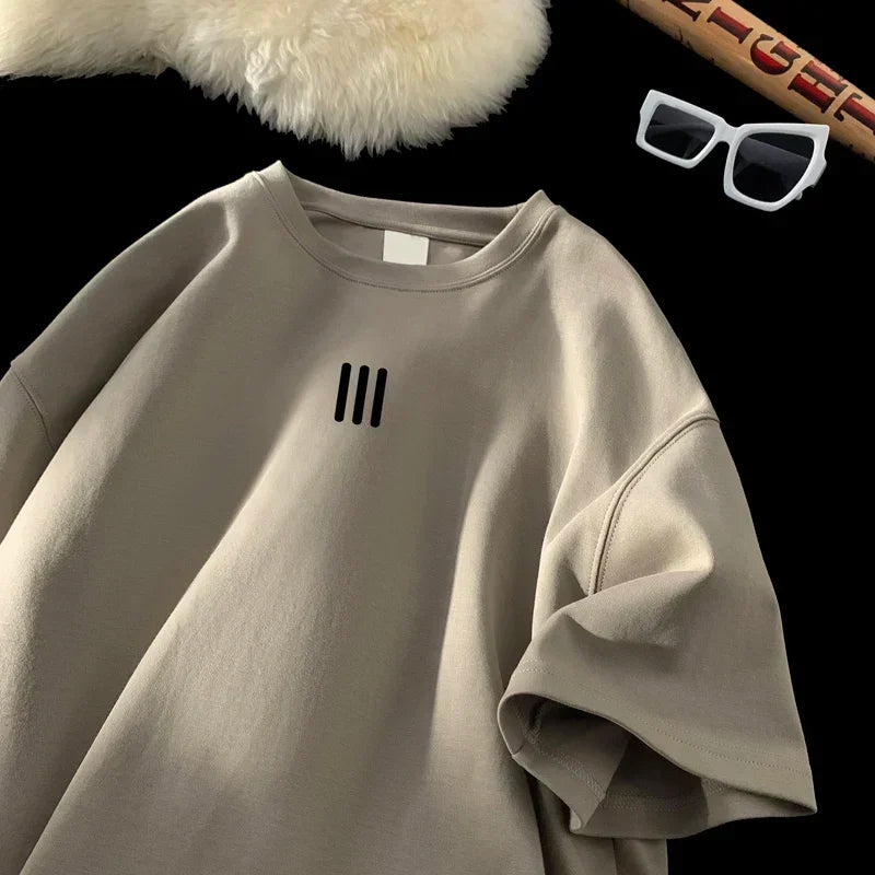 تيشيرتات رجالية واسعة، تيشيرت قطني أبيض مقاس 5XL، ملابس صيفية كاجوال، تيشيرتات مطبوعة عصرية للرجال، ملابس جديدة