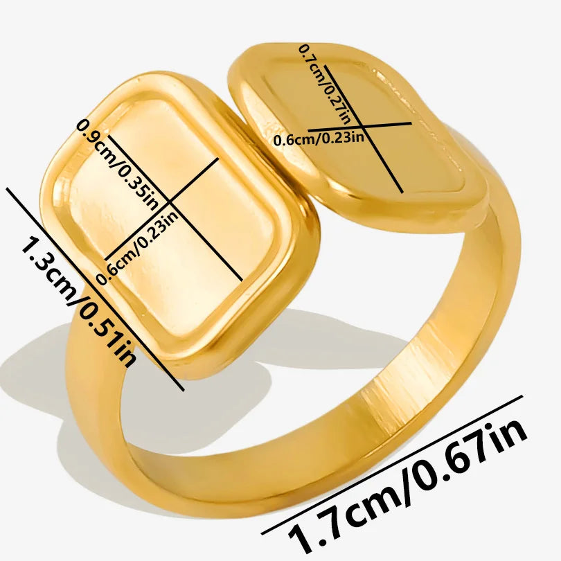 ٦ قطع من الخواتم القصيرة ذات التصميم الهندسي البيضاوي الطويل على شكل قطرة ماء، مصنوعة من الفولاذ المقاوم للصدأ، قابلة للتعديل، مناسبة للنساء والرجال، هدية مثالية للحفلات