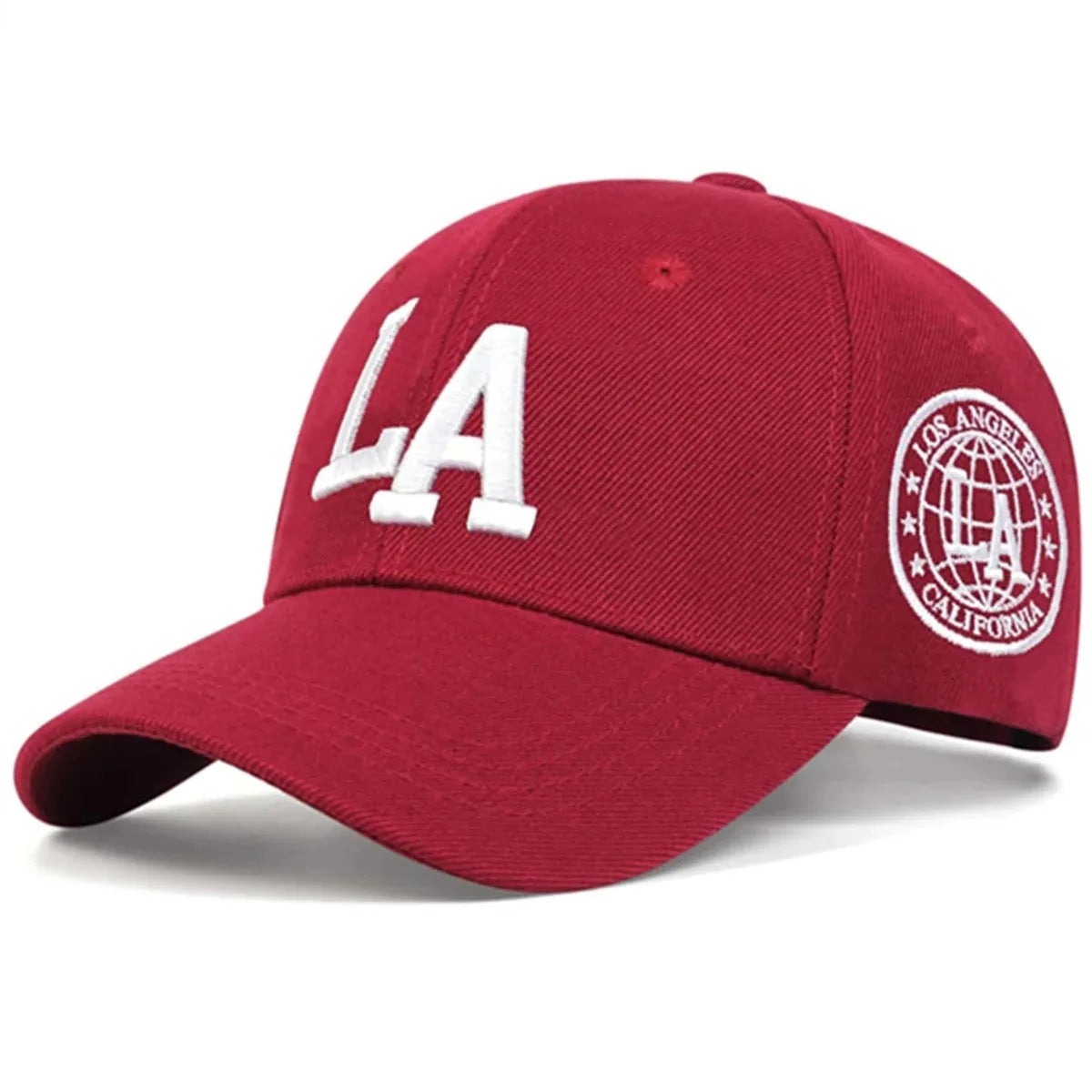 1pc Unisex LA Letter Embroidery Snapback Baseball Caps Spring and Autumn Outdoor Adjustable Casual Hats Sunscreen Hat