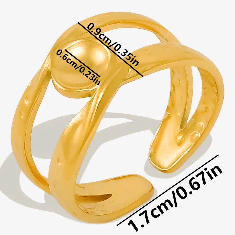 ٦ قطع/عبوة من حلقات مطلية بالذهب بقاعدة من الفولاذ المقاوم للصدأ، خواتم مفاصل فارغة يمكنك صنعها بنفسك للنساء، مجوهرات ساحرة لا يتغير لونها، بيع بالجملة