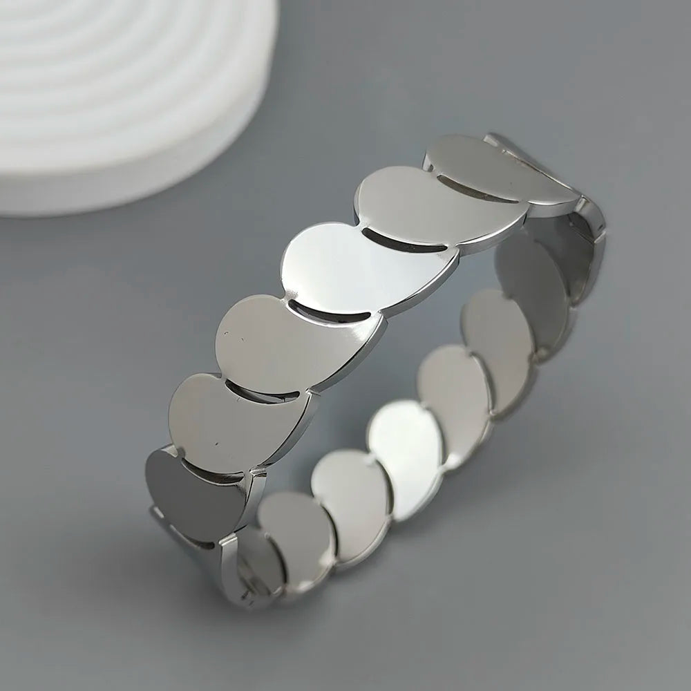 سوار جديد من الفولاذ المقاوم للصدأ مطلي بالذهب عيار 18 قيراطًا على شكل قطرة ماء، مجوهرات فضية عالية الجودة مقاومة للماء، هدية للأزواج