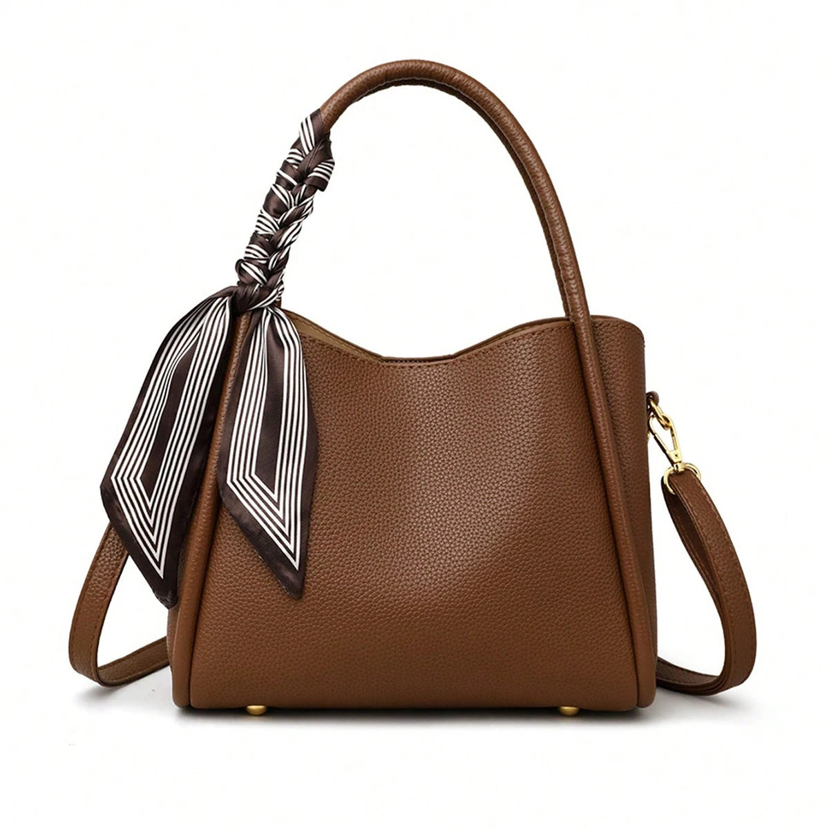 حقيبة يد جديدة أنيقة للخريف والشتاء بتصميم كلاسيكي بألوان سادة وحزام كتف قابل للتعديل وحقيبة كتف رسول