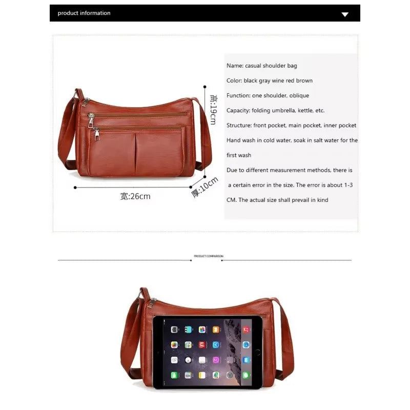 حقيبة صدر عصرية للنساء، حقيبة كتف محمولة، حقيبة كتف نسائية من ماركة فاخرة، حقيبة كروس بودي متعددة الاستخدامات من الجلد الناعم