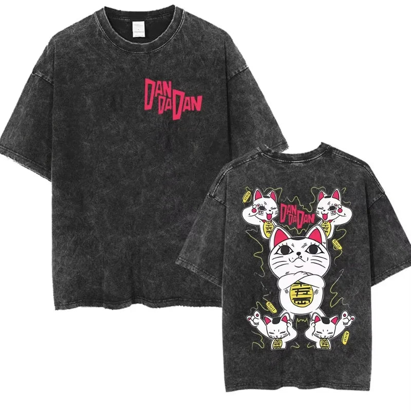 25 تيشيرتات جديدة من الرسوم المتحركة Dandadan Okarun Dan Da Dan جرافيكية عتيقة مغسولة للرجال والنساء ملابس عصرية تيشيرتات بأكمام قصيرة ومقاسات كبيرة