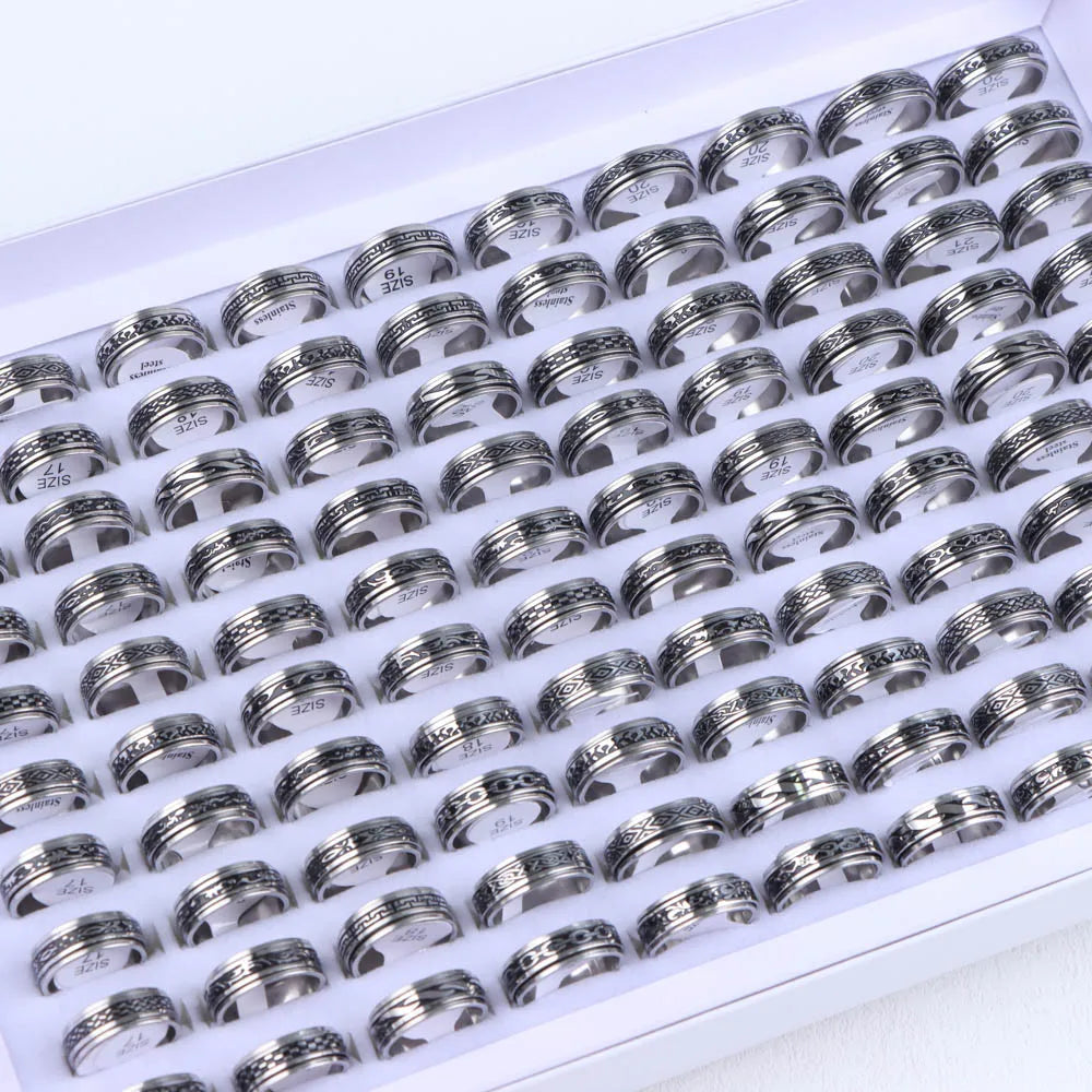 ١٠ قطع/عبوة، خاتم أنيق وبسيط من الفولاذ المقاوم للصدأ، مناسب للرجال والنساء، مجوهرات عصرية جميلة بنمط البانك، هدايا مثالية لحفلات أعياد الميلاد.