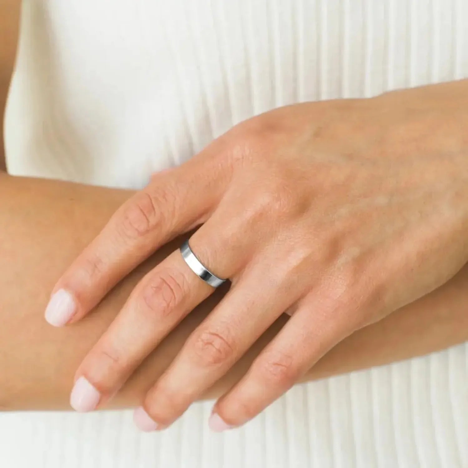 خواتم فانسيلفر من الفضة الإسترلينية S925 للنساء والرجال مطلية بالذهب الأبيض عيار 18 قيراطًا، قابلة للتكديس، خاتم إبهام رفيع سادة، خواتم زفاف