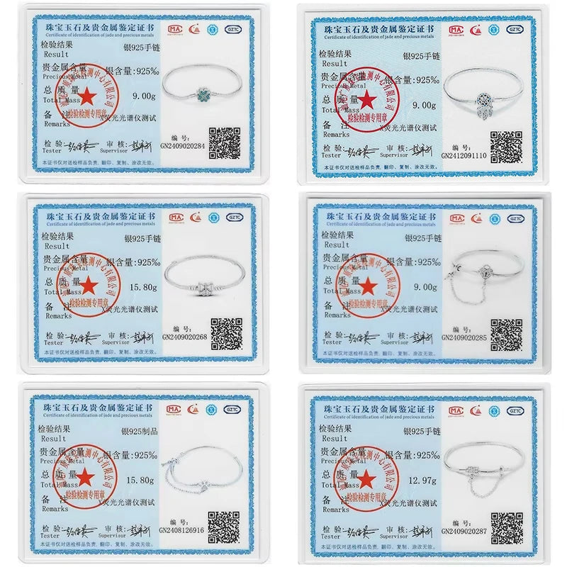 سوار فضة عيار 925 أصلي بطول 17-20 سم على شكل نجمة وقمر وشمس وأوراق برسيم خضراء وأساور من الزركون تناسب صنعها بنفسك وهدايا أعياد الميلاد