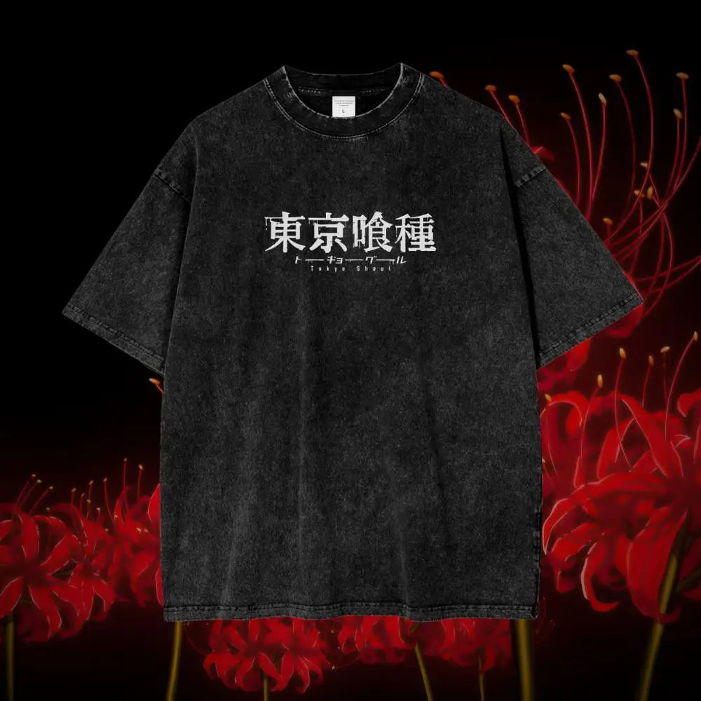 تي شيرت رجالي صيفي هاراجوكو، أنمي طوكيو غول، كانيكي كين، تي شيرت قطني مغسول، ملابس الشارع الكلاسيكية، ملابس رجالية، ملابس علوية