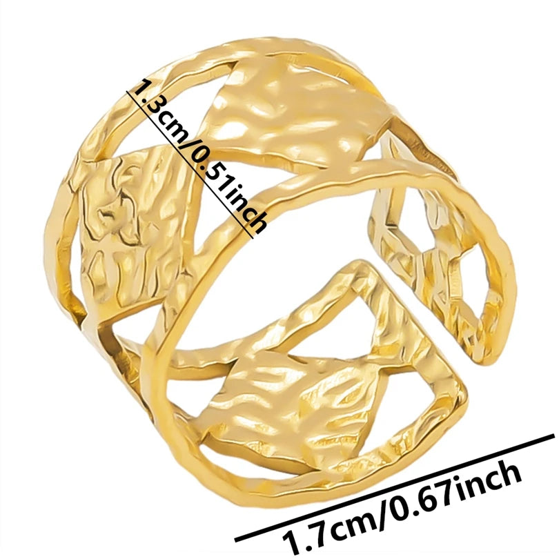 6 قطع/مجموعة خواتم أنيقة مطلية بالذهب الحقيقي من الفولاذ المقاوم للصدأ على شكل زهرة وقلب وحب وصليب خواتم مجوهرات للنساء والرجال إكسسوارات ساحرة