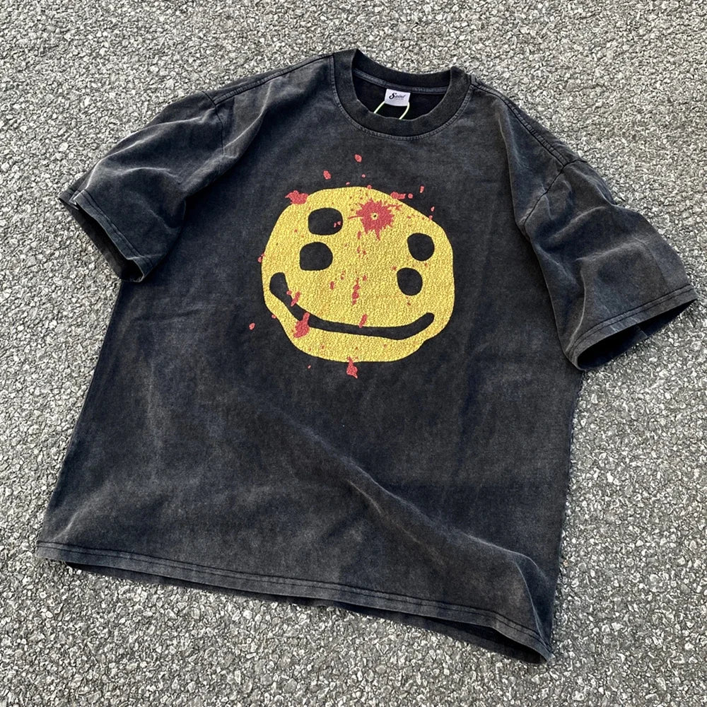 تيشيرت رجالي فضفاض وواسع من القطن بتصميم كلاسيكي عتيق، من ماركة "سانت أوف ميخائيل"، يتميز بجودة عالية وتصميم كلاسيكي.